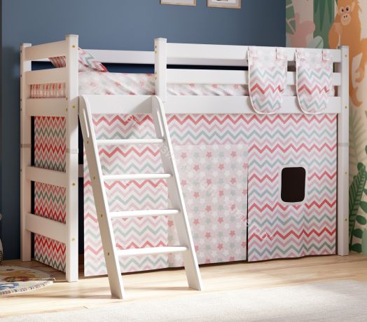 Вариант 6 Полувысокая кровать "Соня" Лаванда с наклонной лестницей