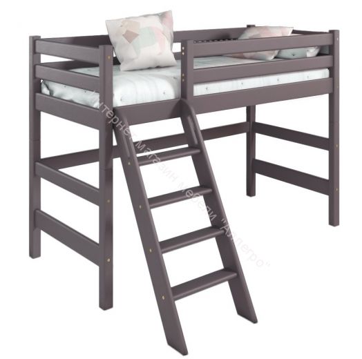 Вариант 6 Полувысокая кровать "Соня" Лаванда с наклонной лестницей