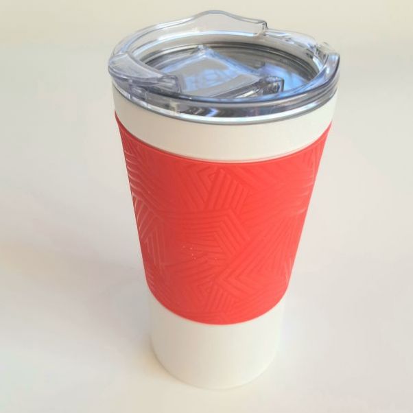 Термокружка Funny белая с красным