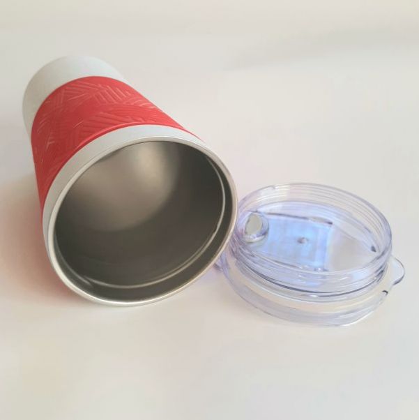 Термокружка Funny белая с красным