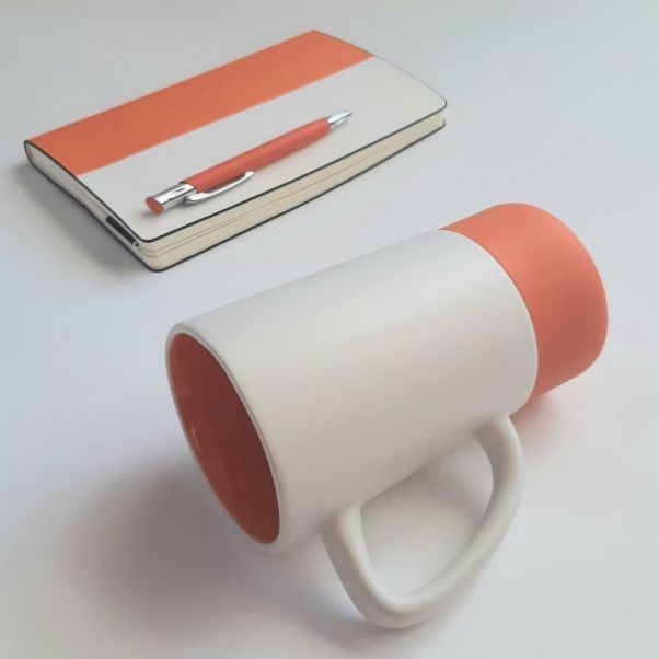 Кружки Fun2 белые с оранжевым