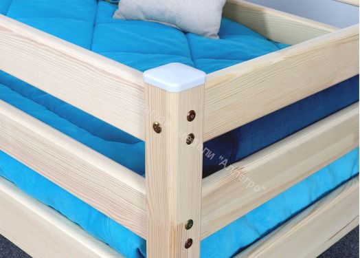 Вариант 12 Низкая кровать "Соня" Лаванда с наклонной лестницей