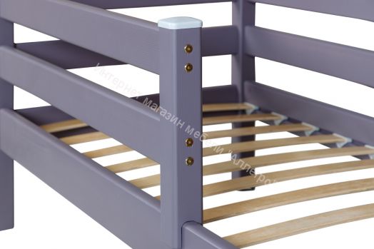 Вариант 12 Низкая кровать "Соня" Лаванда с наклонной лестницей
