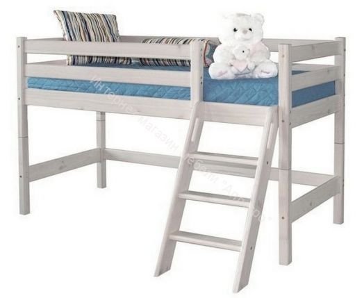 Вариант 12 Низкая кровать "Соня" Лаванда с наклонной лестницей