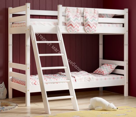 Вариант 10 Двухъярусная кровать "Соня" Лаванда  с наклонной лестницей