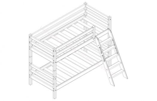 Вариант 10 Двухъярусная кровать "Соня" Лаванда  с наклонной лестницей