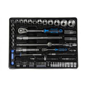 ACK-382001 Набор торцевых головок 1/4" и 1/2" 60 пр. в ложементе Licota