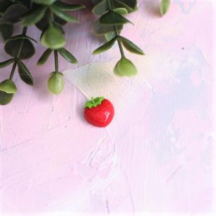 Кукольная миниатюра - Кабошон Клубника сочная, 5 шт.