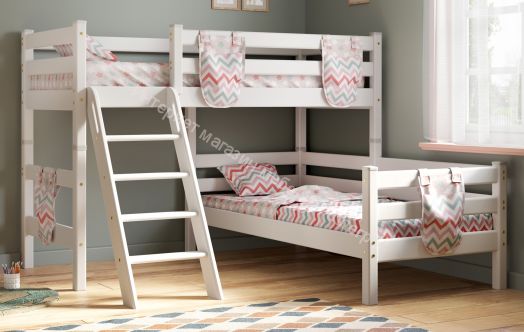 Вариант 8 Угловая кровать "Соня" Лаванда  с наклонной лестницей