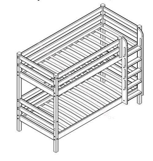 Авалон двухъярусная кровать  с прямой лестницей