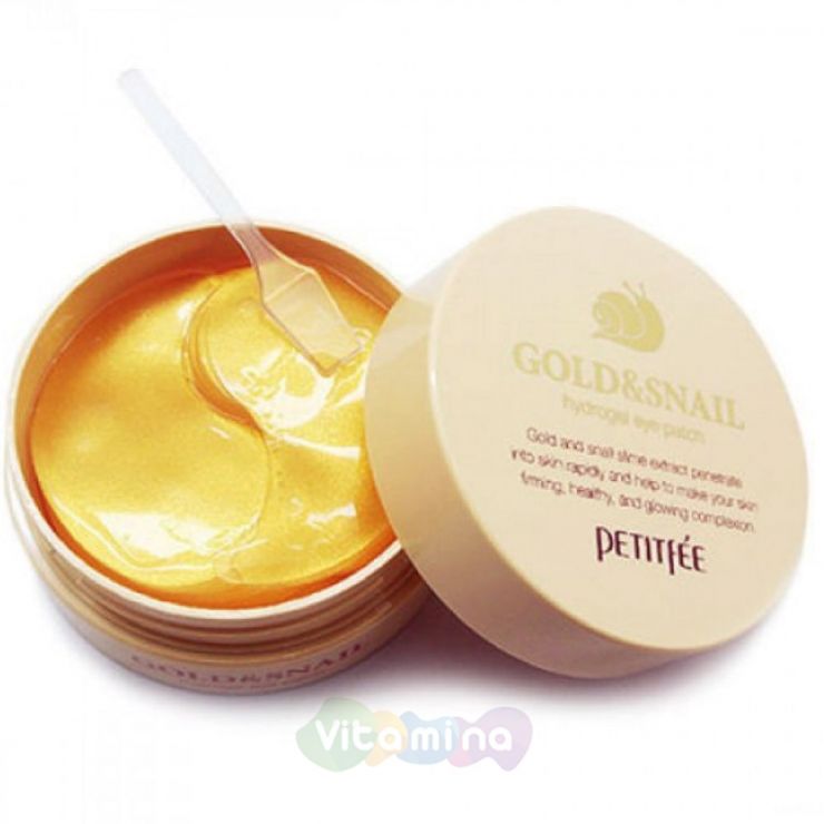 Petitfee Гидрогелевые патчи для век с муцином улитки Hydro Gel Eye Patch Gold & Snail