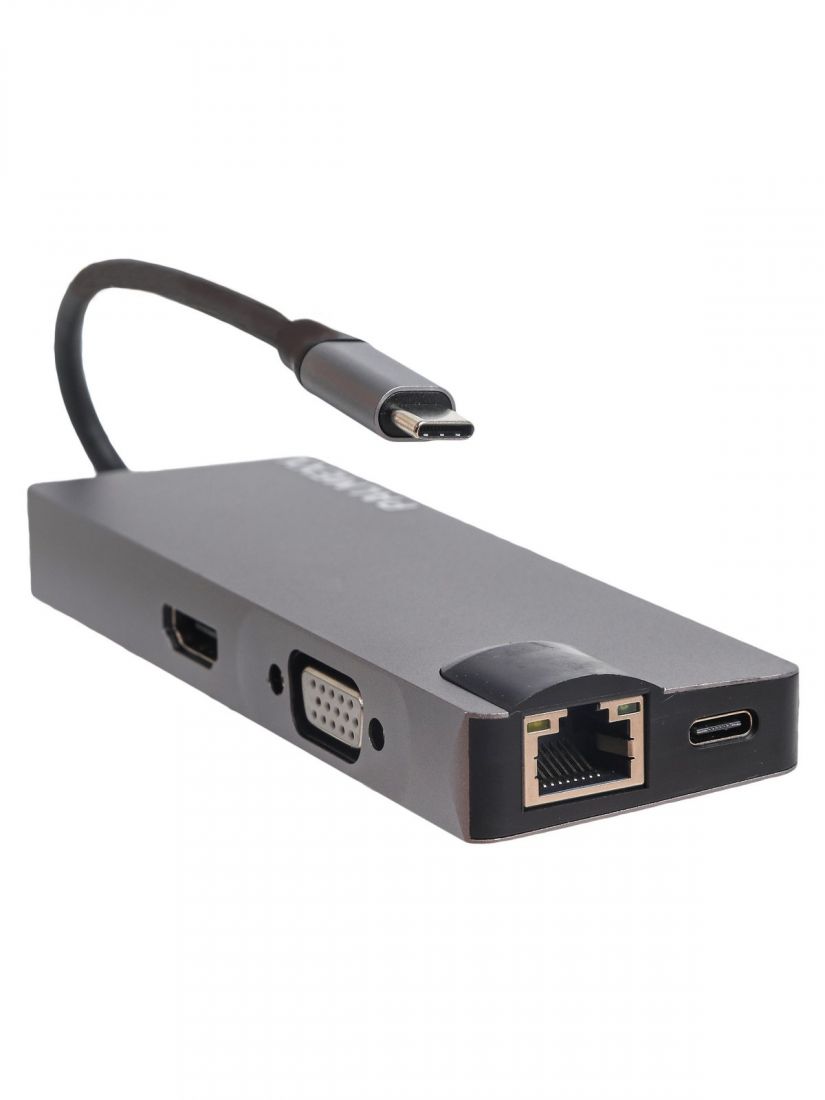 Хаб PALMEXX 8в1 USB-C to HDMI+VGA+2*USB3.0+USBC+CR+LAN