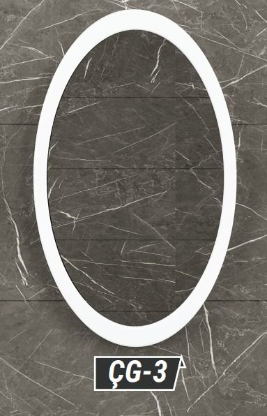 Hamam üçün PVC çərçivəli oval güzgü, 70x50 və 80x60 (sm), kod: ÇG-3