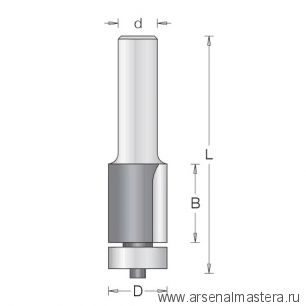 Концевая обгонная фреза для инкрустации DIMAR D 19 мм B 25,4 мм L 80 мм d 12 мм 1014169