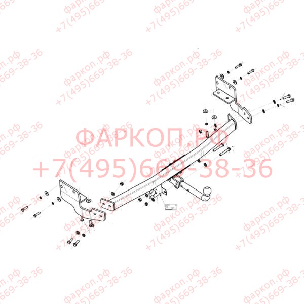 Фаркоп на Toyota Venza 2013-2016 без выреза в бампере. Тип шара: A. Нагрузки 1500/75 кг (без электрики в комплекте)