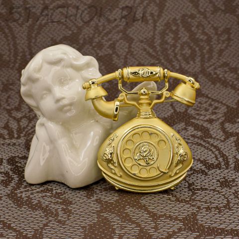 Брошь "Ретро-телефон" (AJC США)