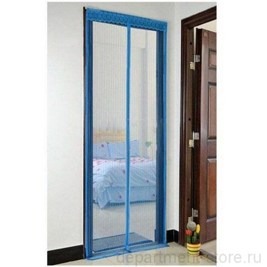 Москитная сетка на дверной проём с магнитами, цвет Синий