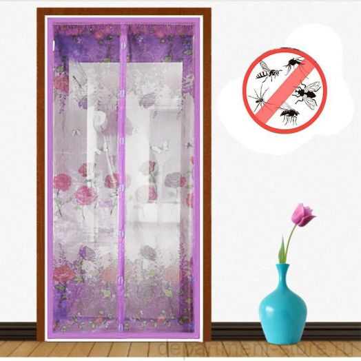 Москитная сетка на дверь с магнитами, цвет Фиолетовый