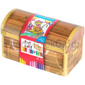 Фломастеры 33цв.Faber-Castell Connector Treasure box +10 клипов д/соед. +2 карточки д/раскраш.155536