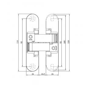 Скрытая петля Anselmi AN 170 3D ALU (528) для нефальцованных дверей до 60 кг