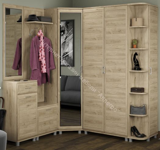 Шкаф ШК-2813 для одежды и белья угловой Мелисса