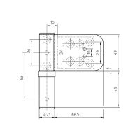 Петля SIMONSWERK Siku 3D K 4045. схема