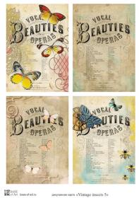 Декупажная карта Base of art, 30*40 см, Vintage insects 5