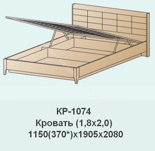 Кровать КР-1074 (1,8х2,0) с П/Мех. и мягким изголовьем Мелисса