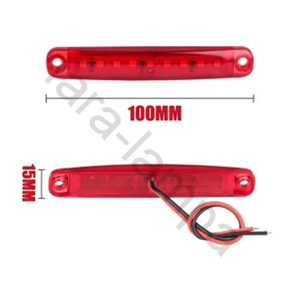 Габарит на прицеп светодиодный оранжевый контурный 100мм.
