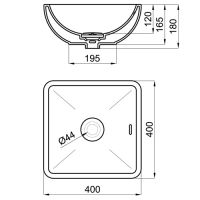 раковина Noken Forma Square, чертёж