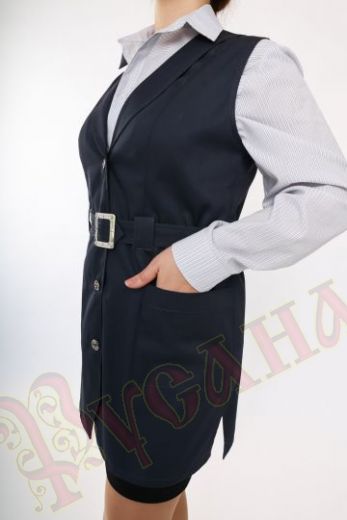 униформа продавца - серый жилет вид сбоку