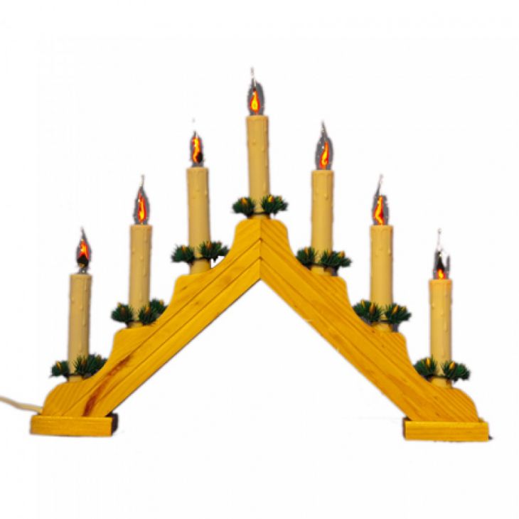 Рождественская горка 7 Candle Arch Wooden D-3 natur