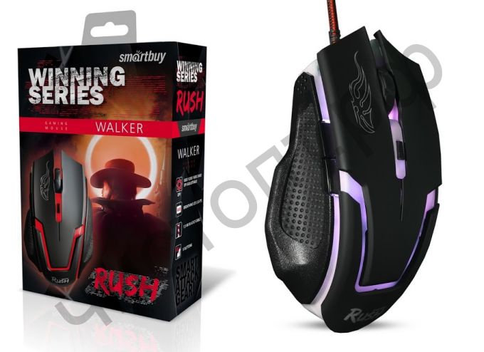 Мышь провод. игров. Smartbuy RUSH Walker черная (SBM-722G-K)