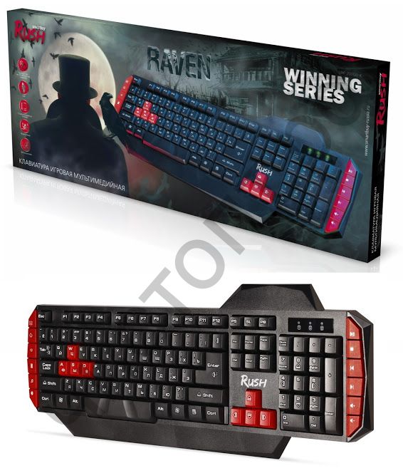 Клавиатура провод. Smartbuy RUSH Raven 200 USB черная (SBK-200GU-K) игровая мультимед.