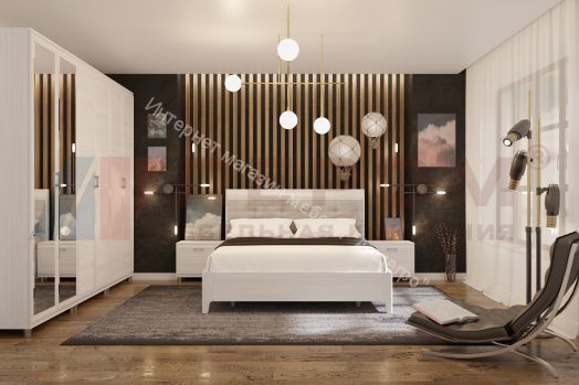 Кровать КР-1864 (1,8х2,0) с П/Мех и жестким изголовьем Мелисса