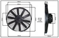 Осевой вентилятор, 14" дюймов, 170 Ватт, 12 Вольт, Всасывающий (PULL), STR 125