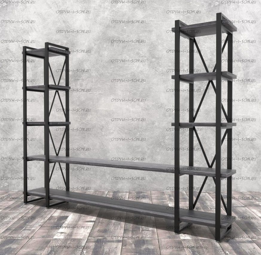 Стеллаж Лофт 240х182-4 v2 (248х34х182)