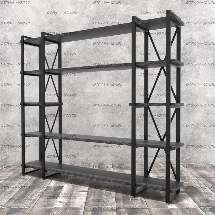 Стеллаж Лофт 200х182-4 v4 (208х34х182)