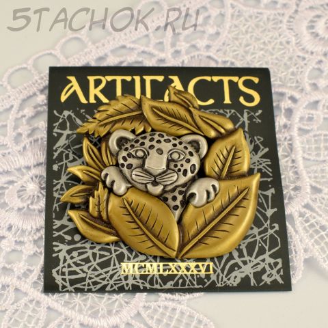 Брошь "Леопардик в джунглях" (JJ США)