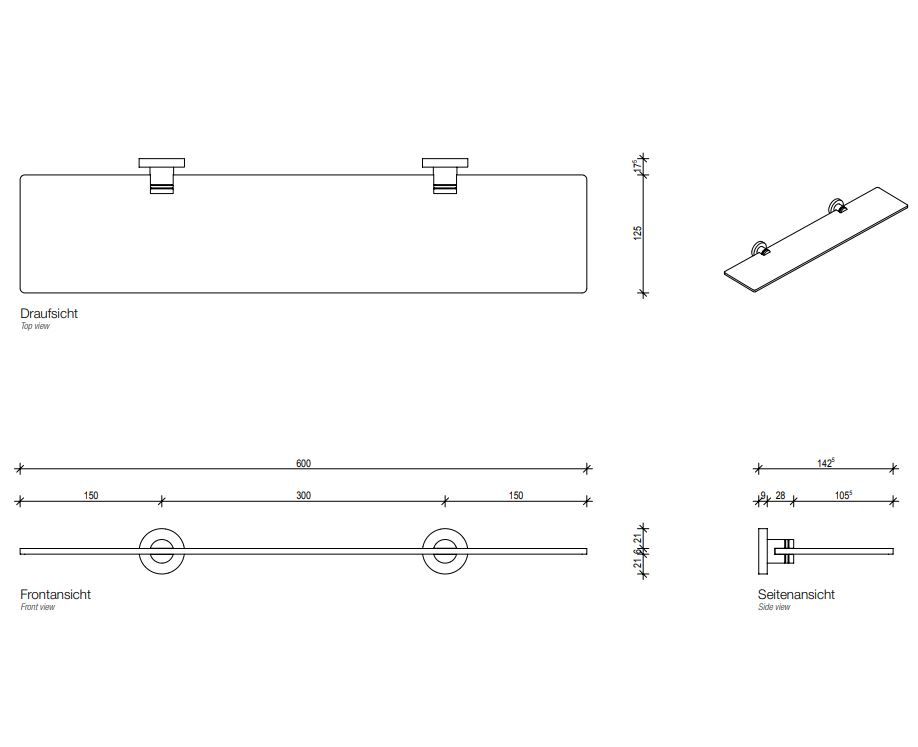 Полка Decor Walther BA GLA 05316 схема 2