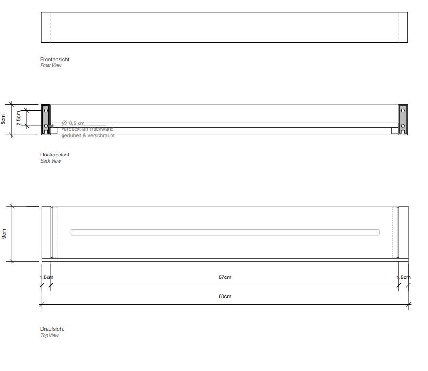 Полка для душа Decor Walther BK DA 05938 60x9 ФОТО