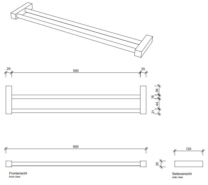 Полотенцедержатель Decor Walther BQ HTD 05704/60 схема 1