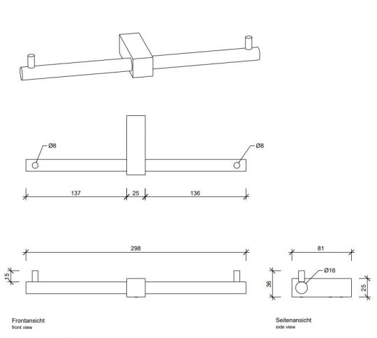 Держатель для туалетной бумаги Decor Walther BQ TPH 05710 схема 1