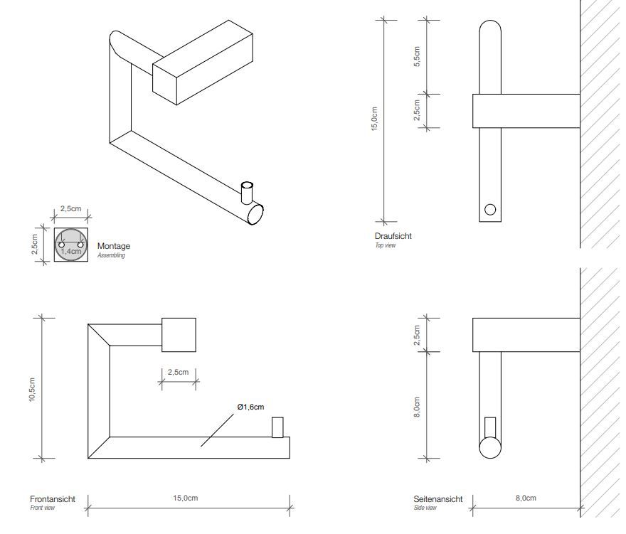 Держатель туалетной бумаги Decor Walther BQ TPH 05711 схема 1