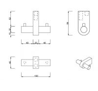 Крючок для полотенец в душевую Decor Walther Century HAK 05860 схема 4