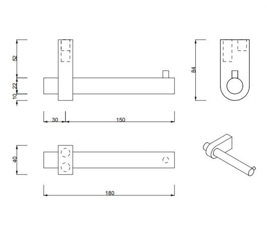 Держатель для туалетной бумаги Decor Walther Century TPH 05854 схема 5