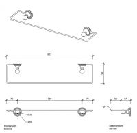 Держатель для стеклянной полки Decor Walther CL GKH R 05120 схема 3