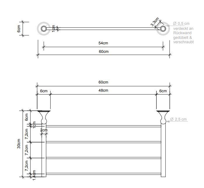 Полотенцедержатель Decor Walther CL HTA 05125 схема 3