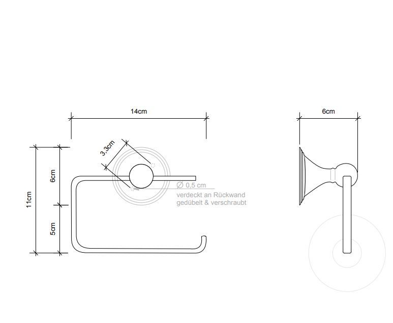 Держатель туалетной бумаги Decor Walther CL TPH 05108 схема 3