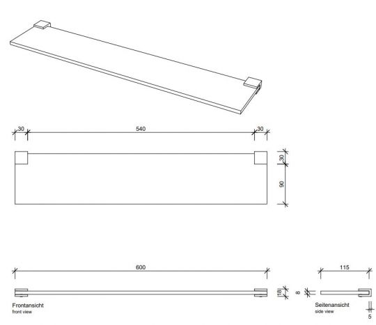 Полочка стеклянная Decor Walther CO GLA 05610 60x12 ФОТО